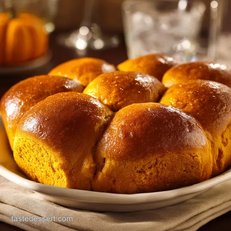 Fluffy Spiced Pumpkin Dinner Rolls (The Ultimate Autumn Staple) presentation