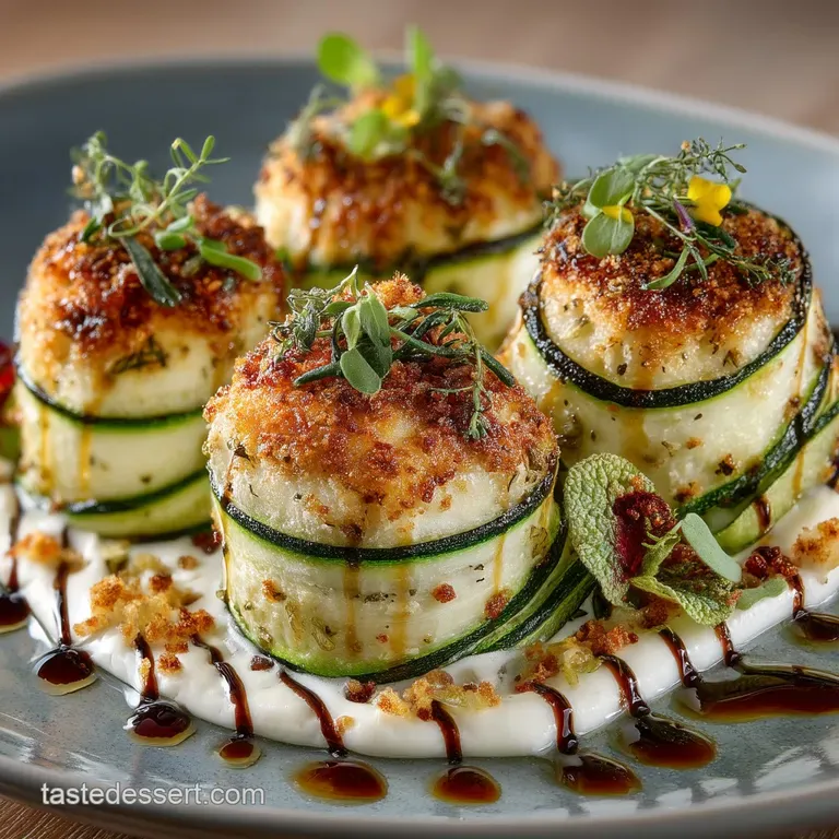 Summer Squall Light and Lovely Zucchini Ricotta Rollatini presentation