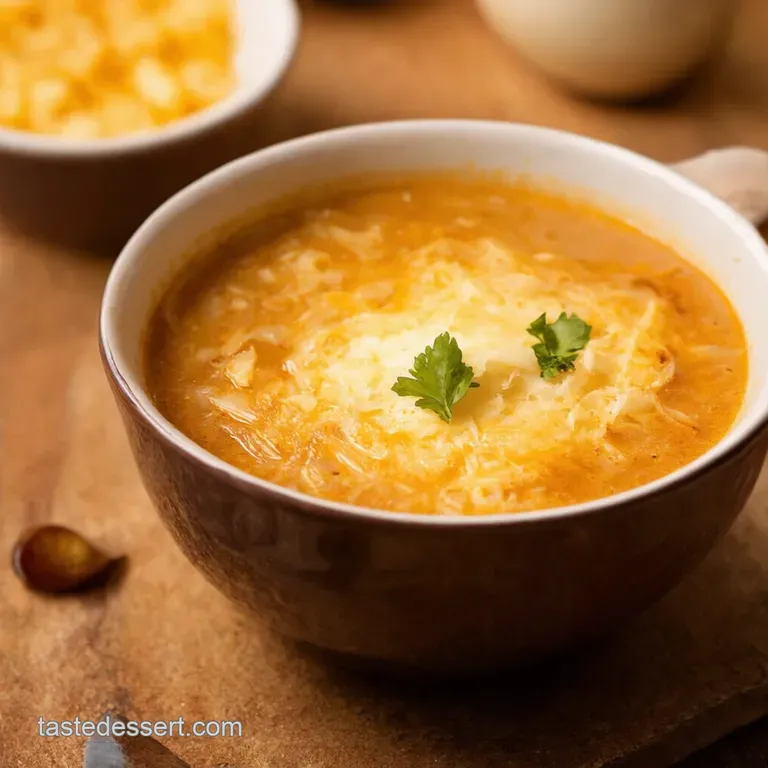 French Onion Soup Elevated The Cheese Pull Edition presentation