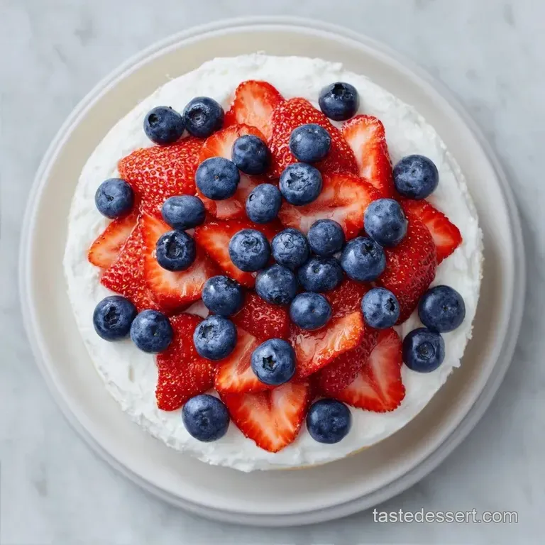 Fresh Berry Patriotic Cake: Vanilla Sponge and Berries