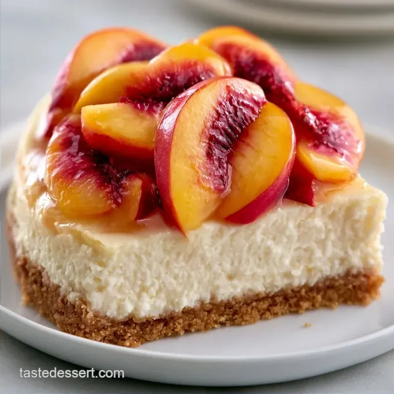 Fresh Peach No Bake Cheesecake with Graham Crust
