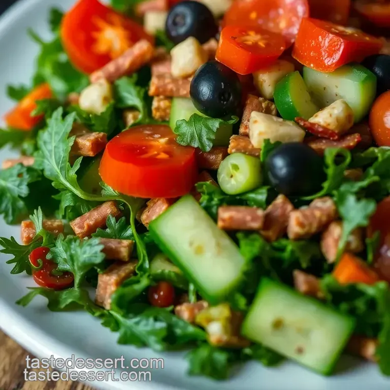 Fresh & Zesty Salad in a Bag: A Quick and Easy Vibrant Antipasto Medley presentation
