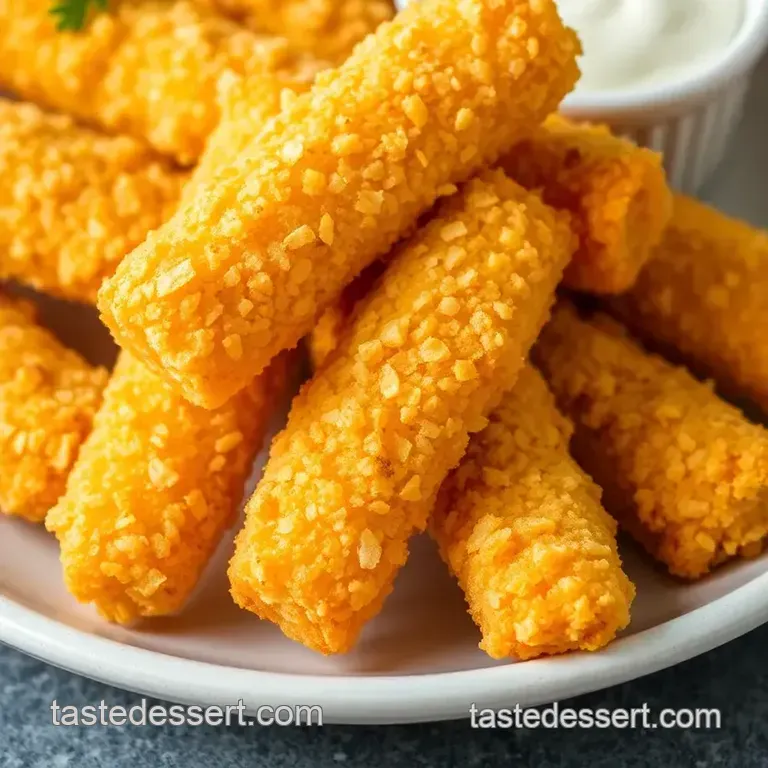 Fried Mozzarella Cheese Sticks - Crispy Treats presentation