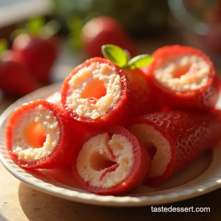 Sunshine Strips Seriously Fruity Homemade Strawberry RollUps presentation