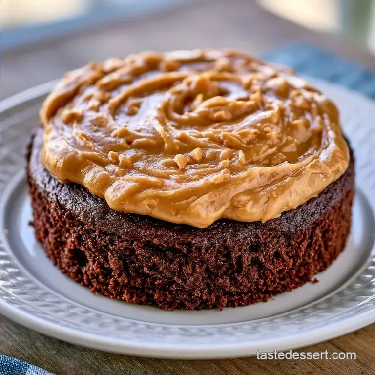 Fudge Chocolate Peanut Butter Cake with Fudge Glaze