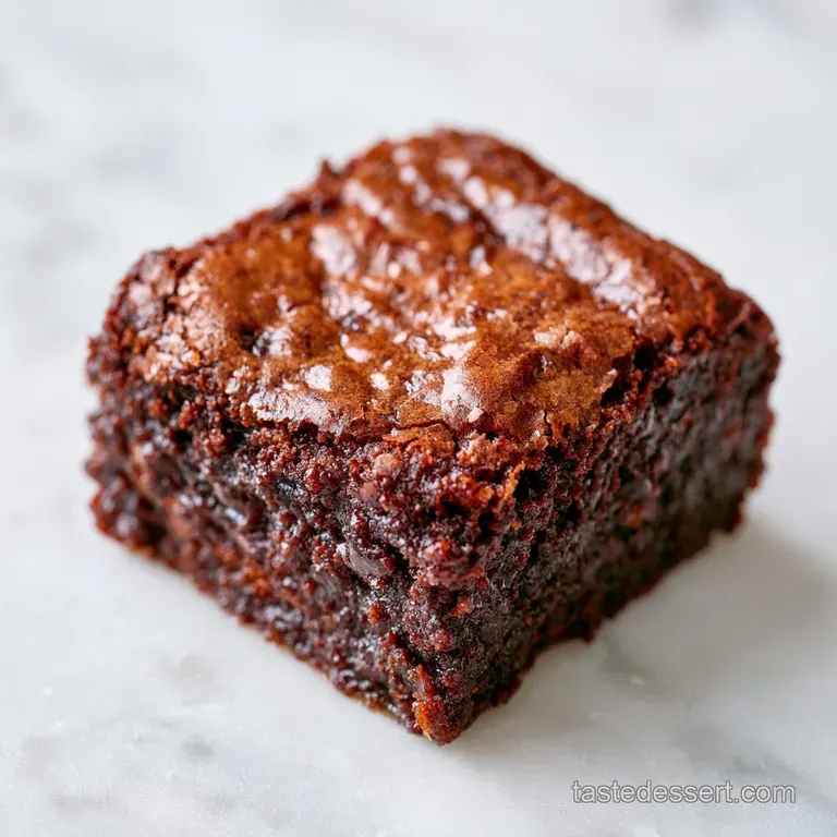 A square of dense chocolate cake paired with a scoop of melting vanilla ice cream and a fresh mint leaf