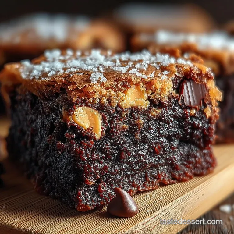 The Deep Dark Secret Ultimate Fudgy Brownies Swirled with Creamy Peanut Butter Chips presentation