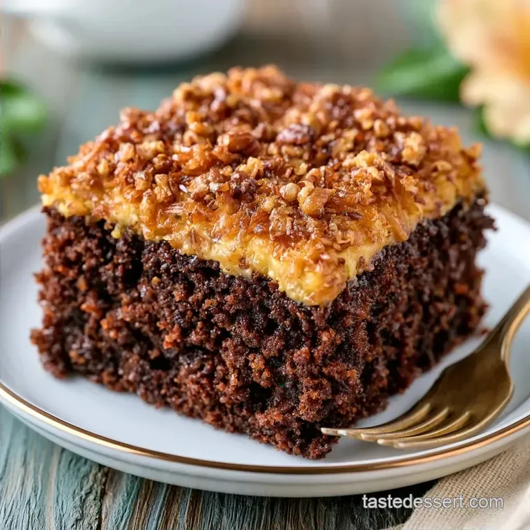 German Chocolate Cake for Dad with Coconut Frosting