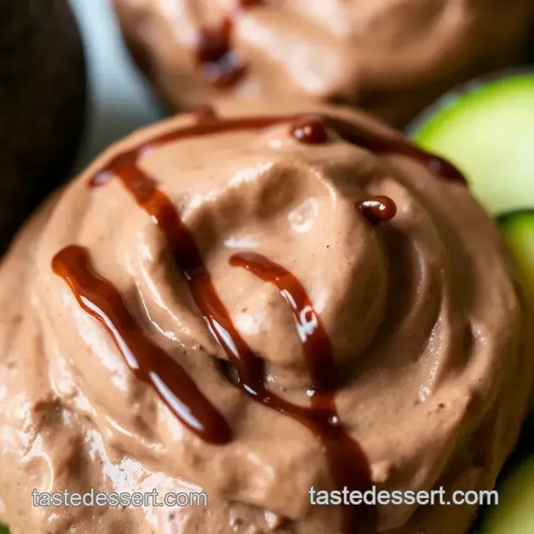 Creamy Chocolate Avocado Dip presentation