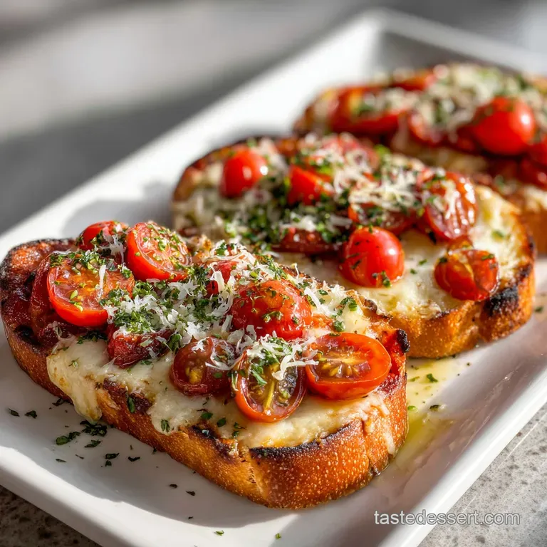 Elegant slices of gluten-free garlic bread pizza, glistening with olive oil and herbs, arranged beautifully on a rustic wo...