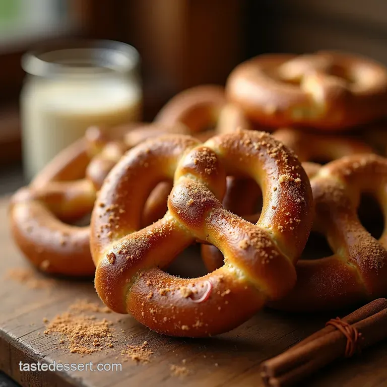 Golden Brown Bliss Homemade Cinnamon Sugar Pretzels presentation