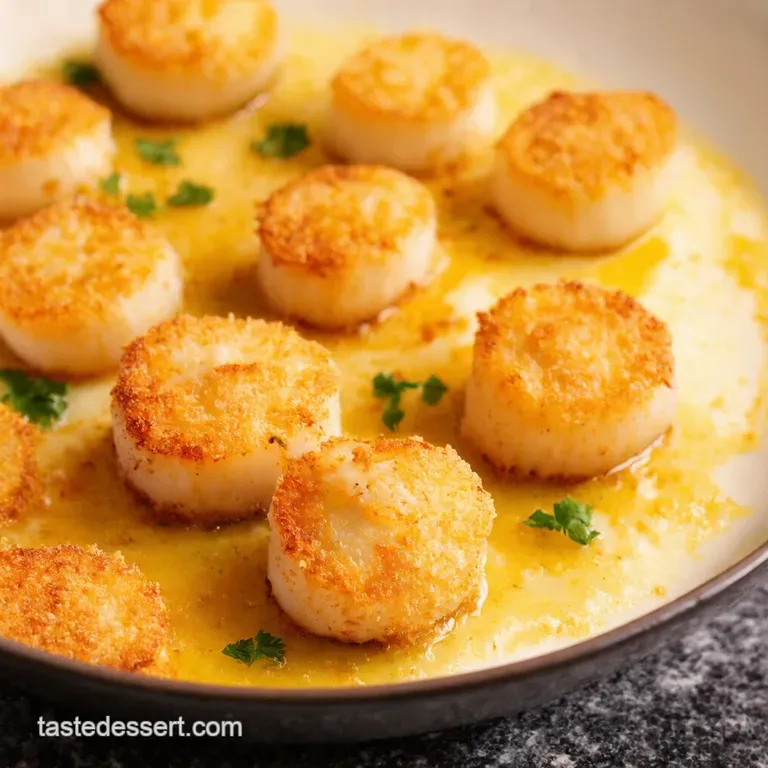 Golden Crispy Pankocrusted Baked Scallops presentation
