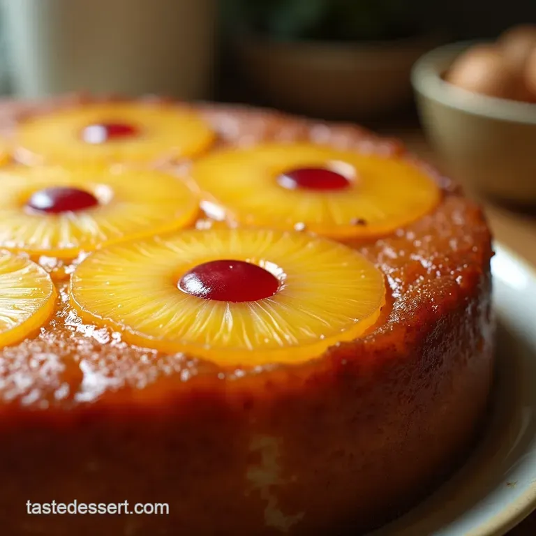 The Sunshine State Classic Perfectly Golden Pineapple Upsidedown Cake presentation