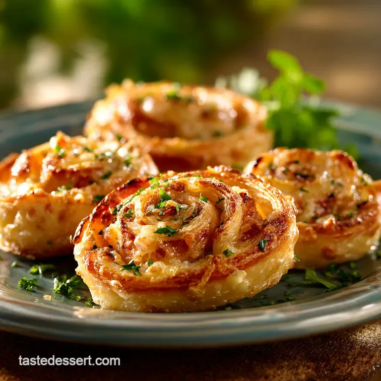 Party Appetizer Flaky Gouda Caramelized Onion Pinwheels