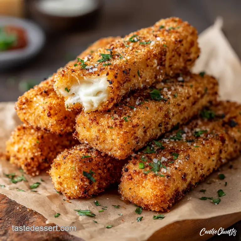 Gourmet Baked Cheese Sticks with Spicy Marinara