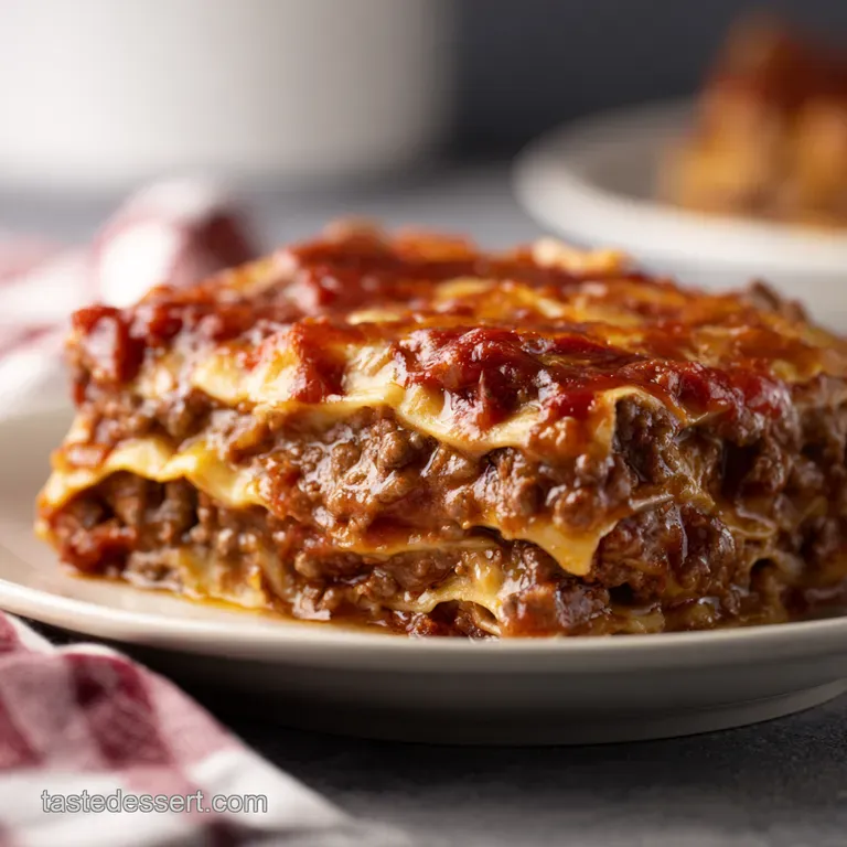 Grandmas Hug the Ultimate Traditional Beef Lasagna presentation