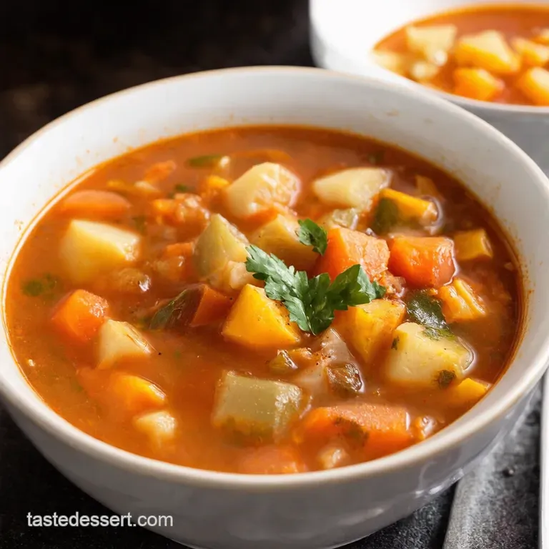 Grandmas Huginabowl Hearty Vegetable Soup presentation