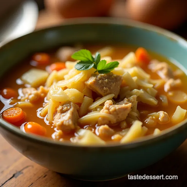 Grandmas Remedy Hearty Chicken Cabbage Soup presentation