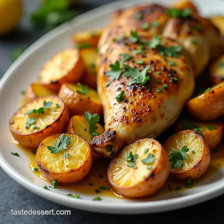 Greek Feast Roasted Chicken with Lemon Potatoes