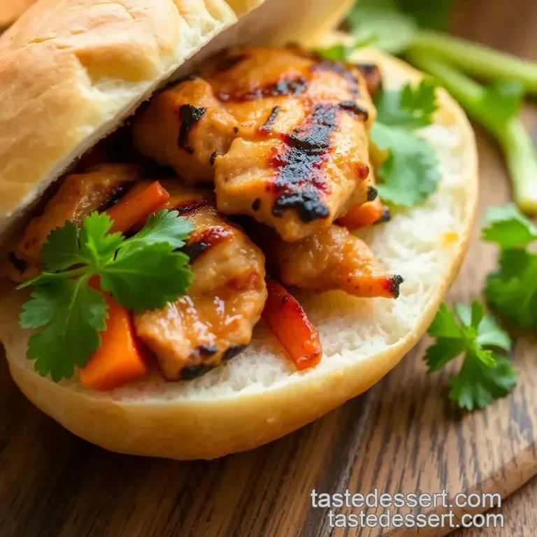 Grilled Chicken Banh Mi - A Flavorful Delight presentation