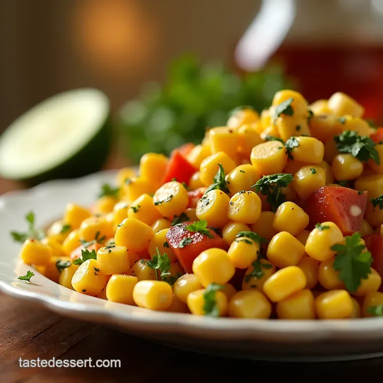 Grilled Corn Salad with Avocado Zesty Lime Dressing presentation