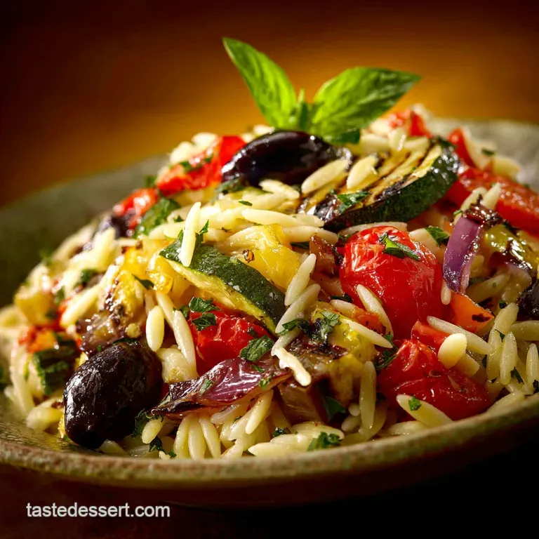 Smoky Summer Delight Grilled Mediterranean Orzo Salad with LemonHerb Vinaigrette