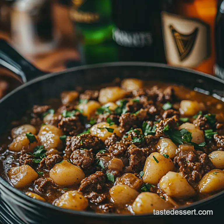 Hearty Beef Guinness Stew presentation