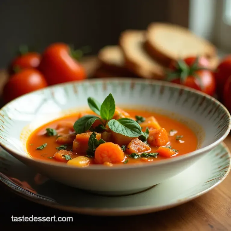 Hearty Harvest Vegan Vegetable Soup presentation