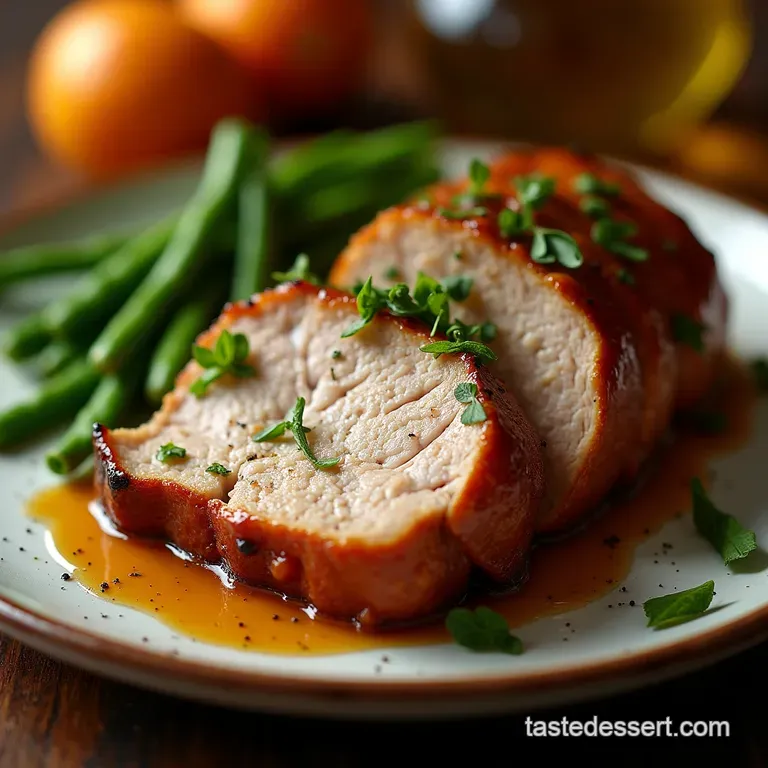 The Weeknight Wonder Perfectly Herbaceous Honeyglazed Pork Tenderloin presentation