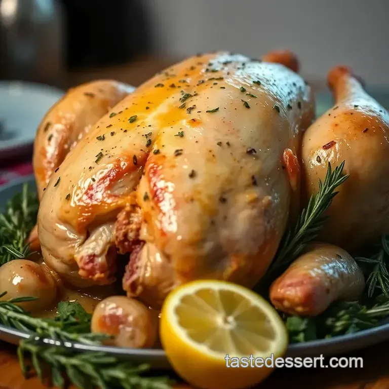 Herb-Infused Roast Chicken with Lemon and Garlic presentation