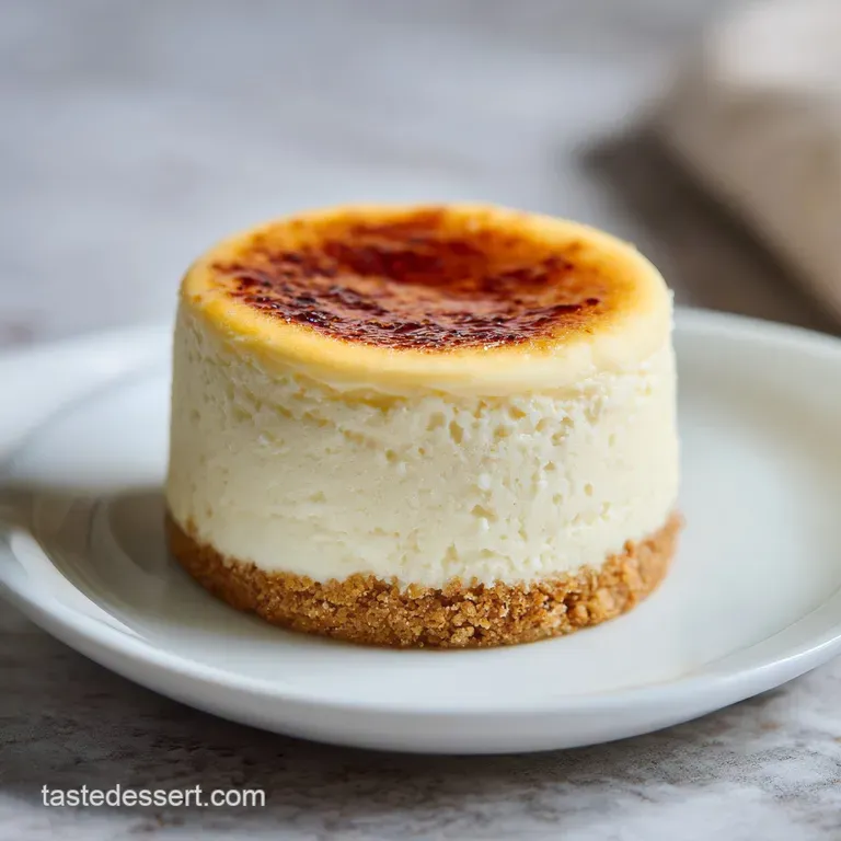 A delicate cheesecake slice topped with vibrant berries and a dusting of powdered sugar on a clean, white plate. Light ref...