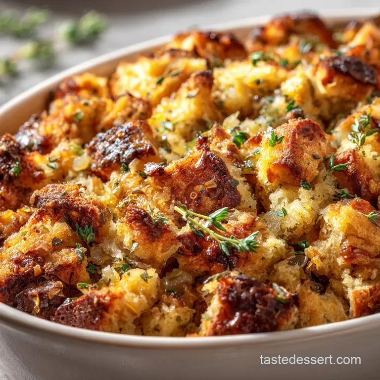Homemade Stuffing Recipe: the Proper Classic Bread Stuffing with Sage presentation