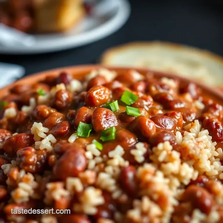 Homestyle Creole Red Beans and Rice presentation