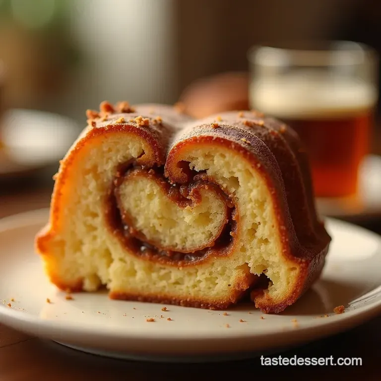 The Doughnut Delight Sticky Cinnamon Swirl Honey Bun Pound Cake presentation