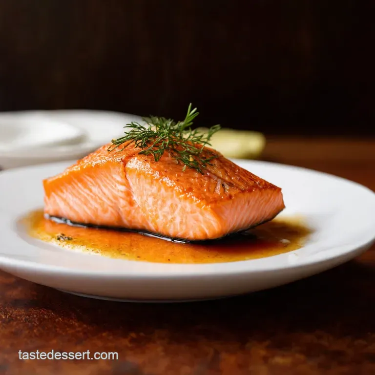 Honey Garlic Glazed Salmon with Roasted Asparagus presentation