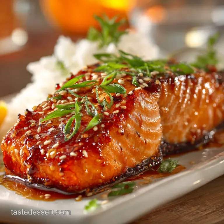 Honey Sriracha Salmon: Quick Baked Dinner with the Best Glaze presentation