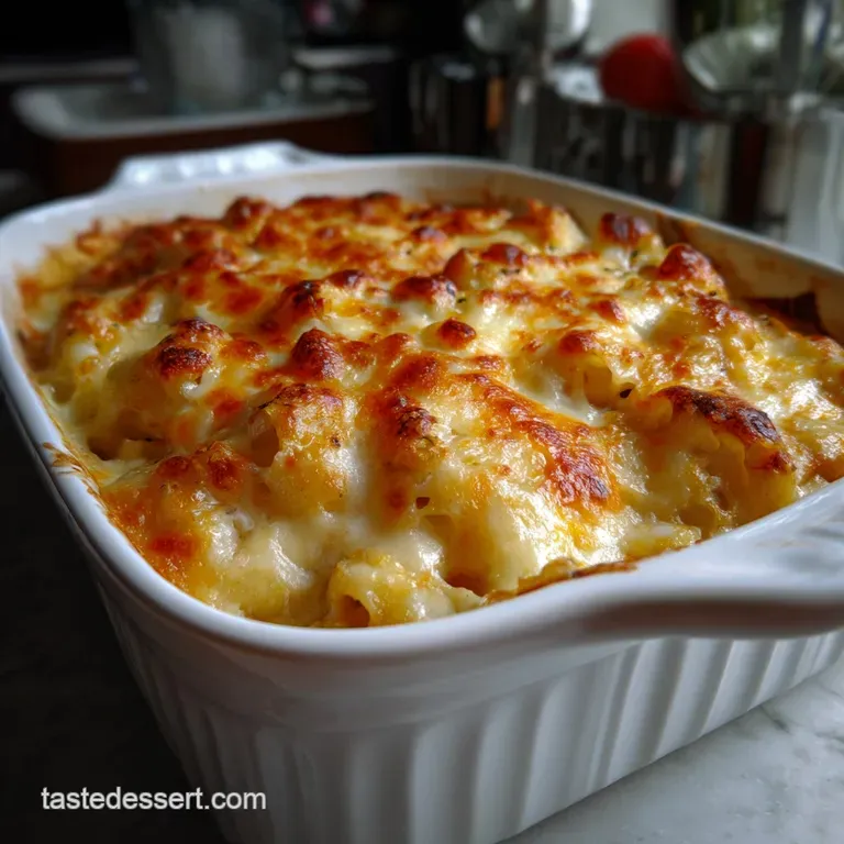 Italian Mac and Cheese: Creamy Four-Cheese Bake presentation