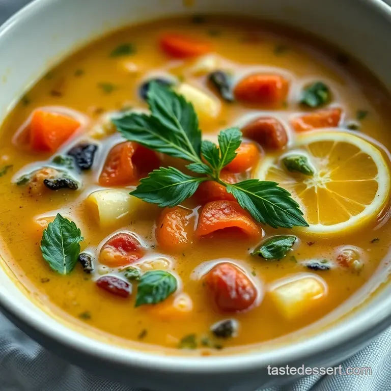 Italian Wedding Soup with Lemon Herbs presentation
