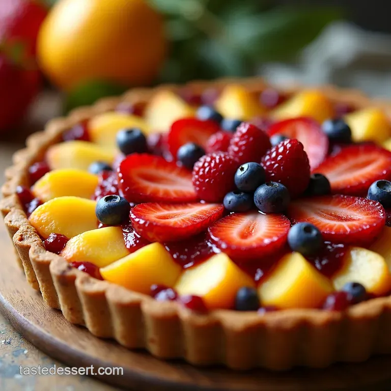 Jewelbox Summer Fruit Tart with Vanilla Bean Pastry Cream presentation