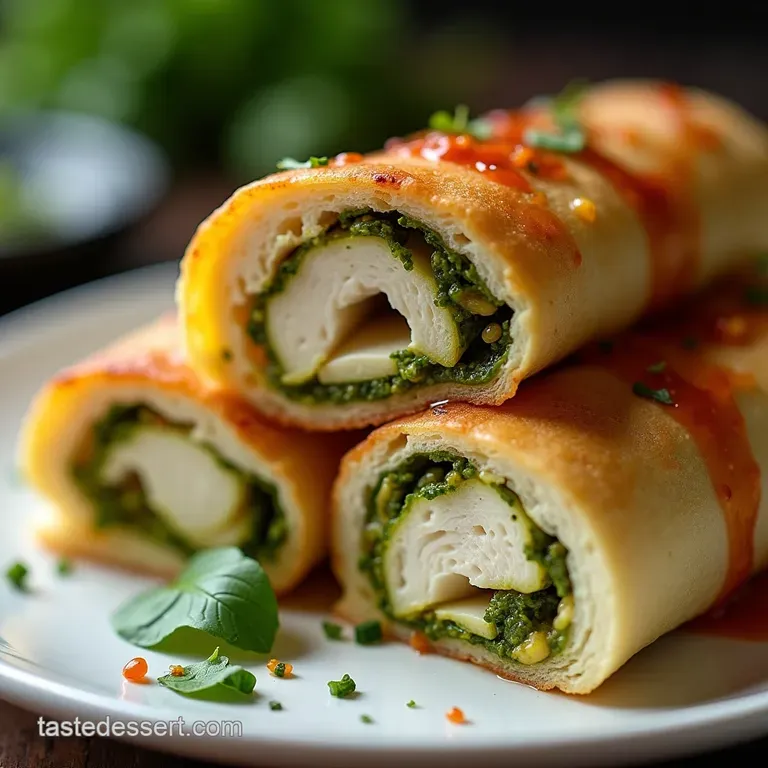 Pesto Provolone Parcel Perfection Juicy Chicken Roll Ups