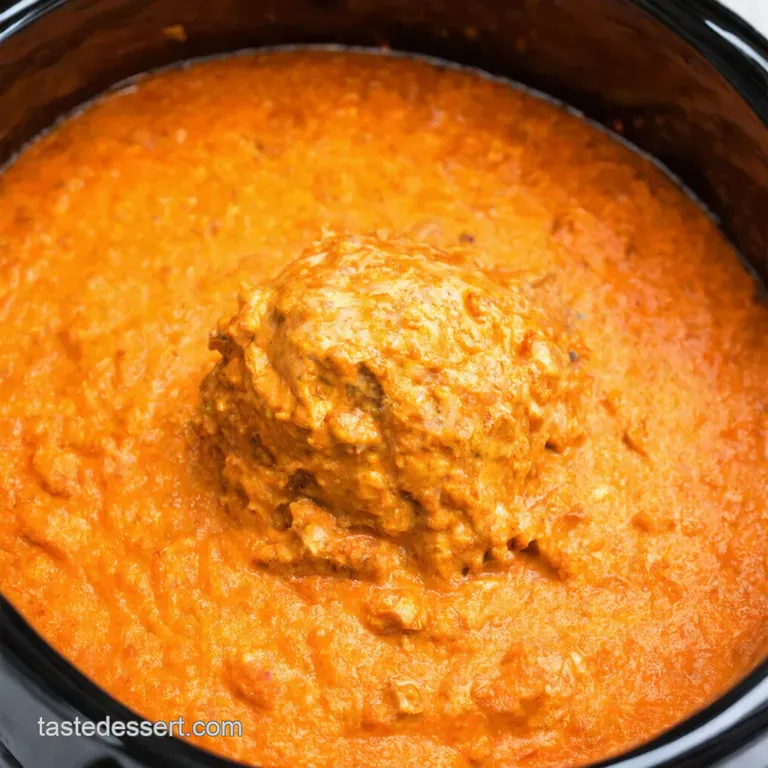 Kickin Crock Pot Buffalo Chicken Dip presentation