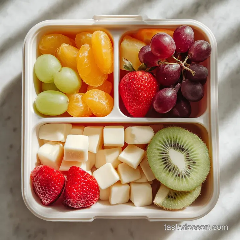 Whimsical bento box lunch with cheerful veggie sticks, bite-sized protein, & vibrant fruit, perfect for picky little eaters.