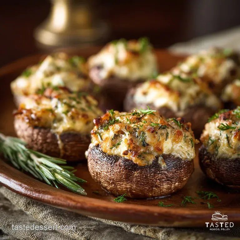 Lazy Stuffed Mushrooms: Cheesy Garlic Perfection in Under 40 Minutes presentation