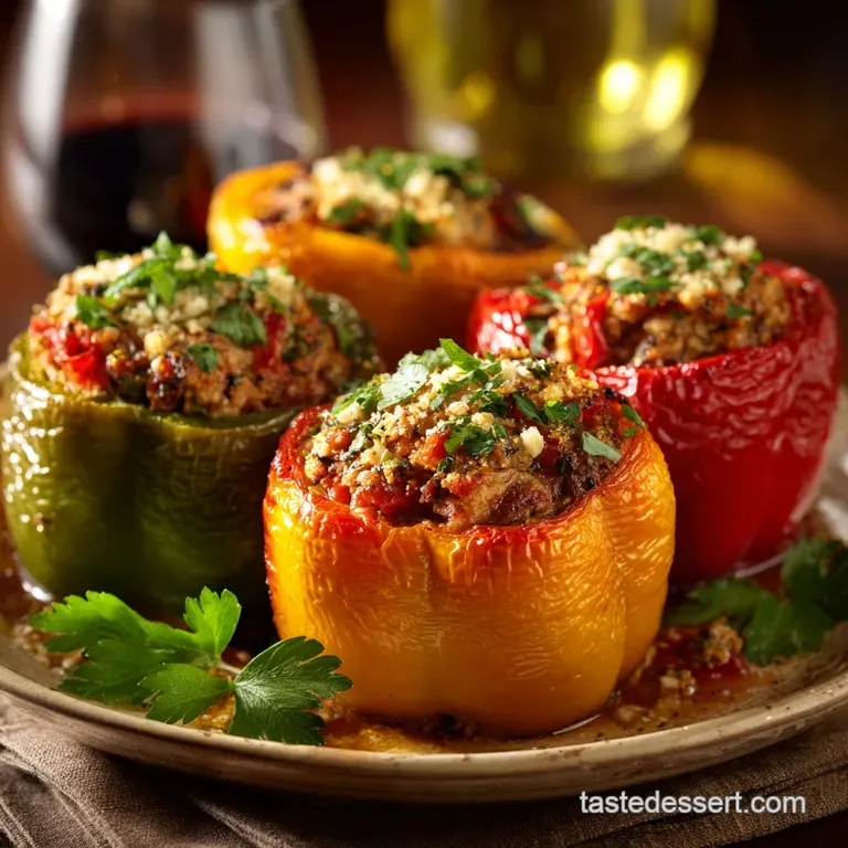 Turkey Stuffed Peppers: Hearty Lean and Healthy Weeknight Dinner presentation