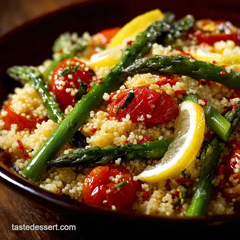 Lemon Asparagus Couscous Salad with Tomatoes: Zesty Feta Summer Side