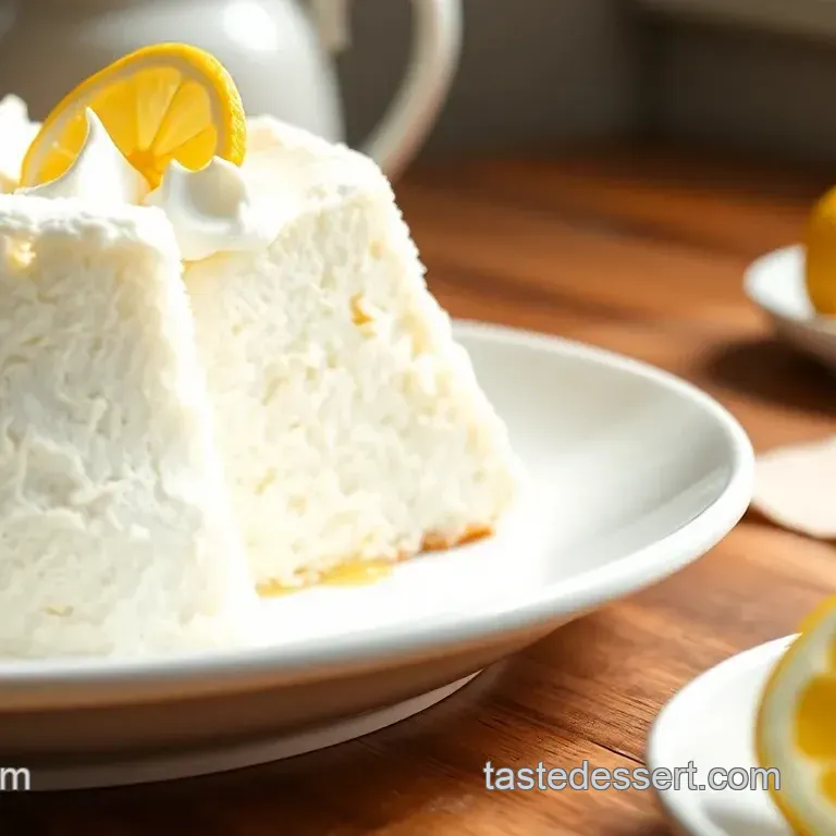 Lemon Cloud Delight: Angel Food Cake with Luscious Lemon Pie Filling