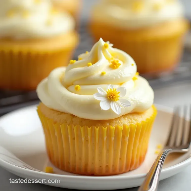 Sunshine Lemon Elderflower Cupcakes with Whipped Honey Buttercream