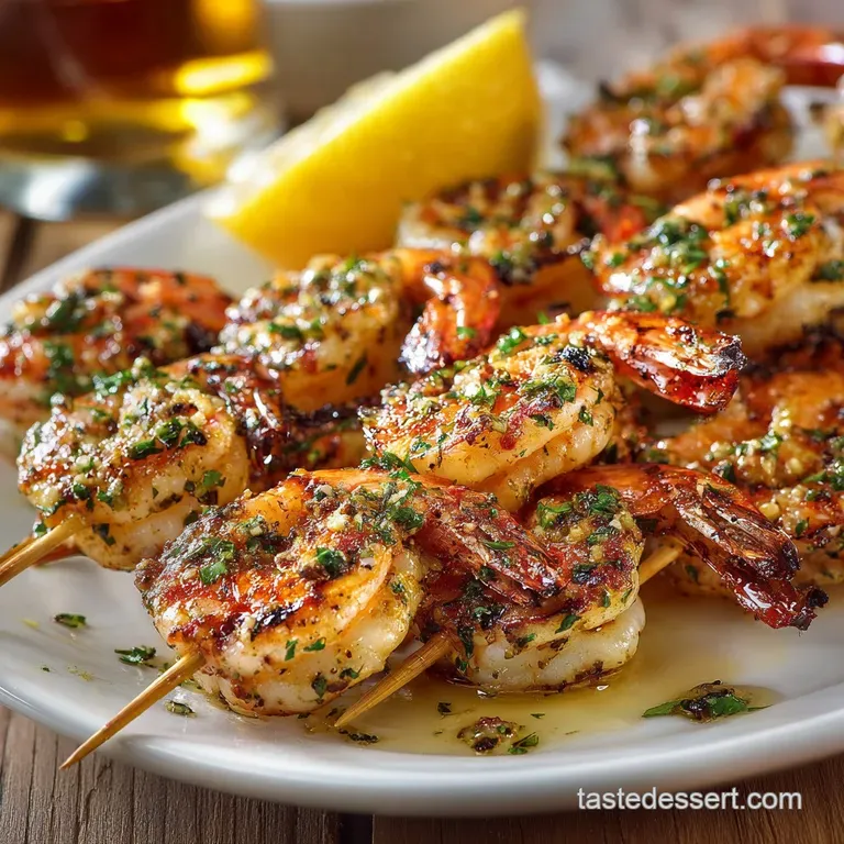 Grilled Shrimp Skewers with Lemon-Garlic Marinade (Ready in 50 Minutes) presentation