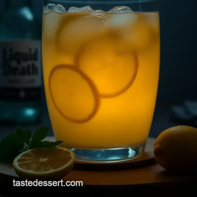 Liquid Death Sparkling Lemonade Elixir presentation