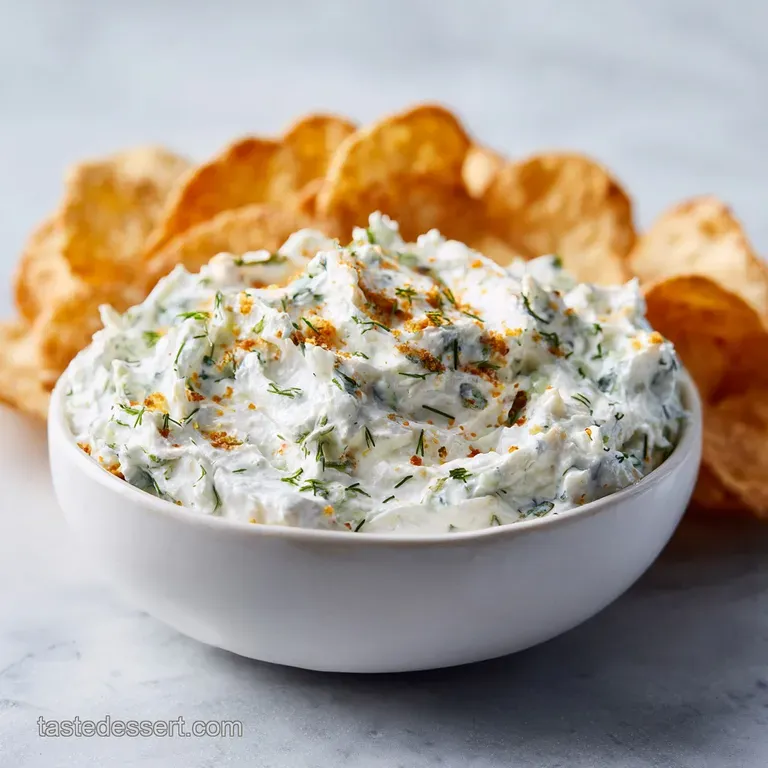 A vibrant bowl of thick, creamy dip with cheddar and herbs, surrounded by an array of colorful fresh vegetables for dipping.
